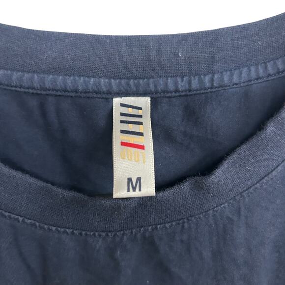 Y2K Grunge Skeleton Fire Tee Fifth Loop Graphic Shirt Navy‎ Medium - Picture 5 of 7